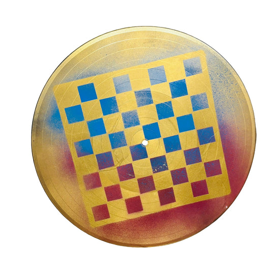 Golden Red & Blue - Vinyl Chess Board