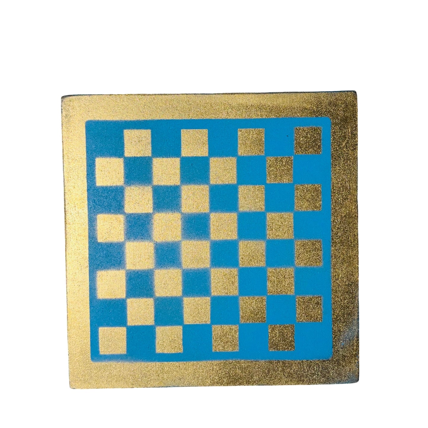 Blue & Gold - Painted Chess Board
