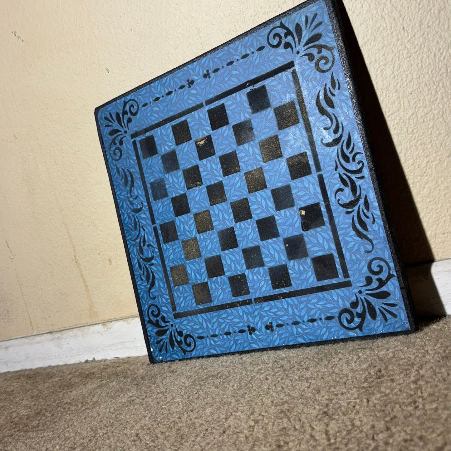 Blue & Black - Scrapbook Chess Board