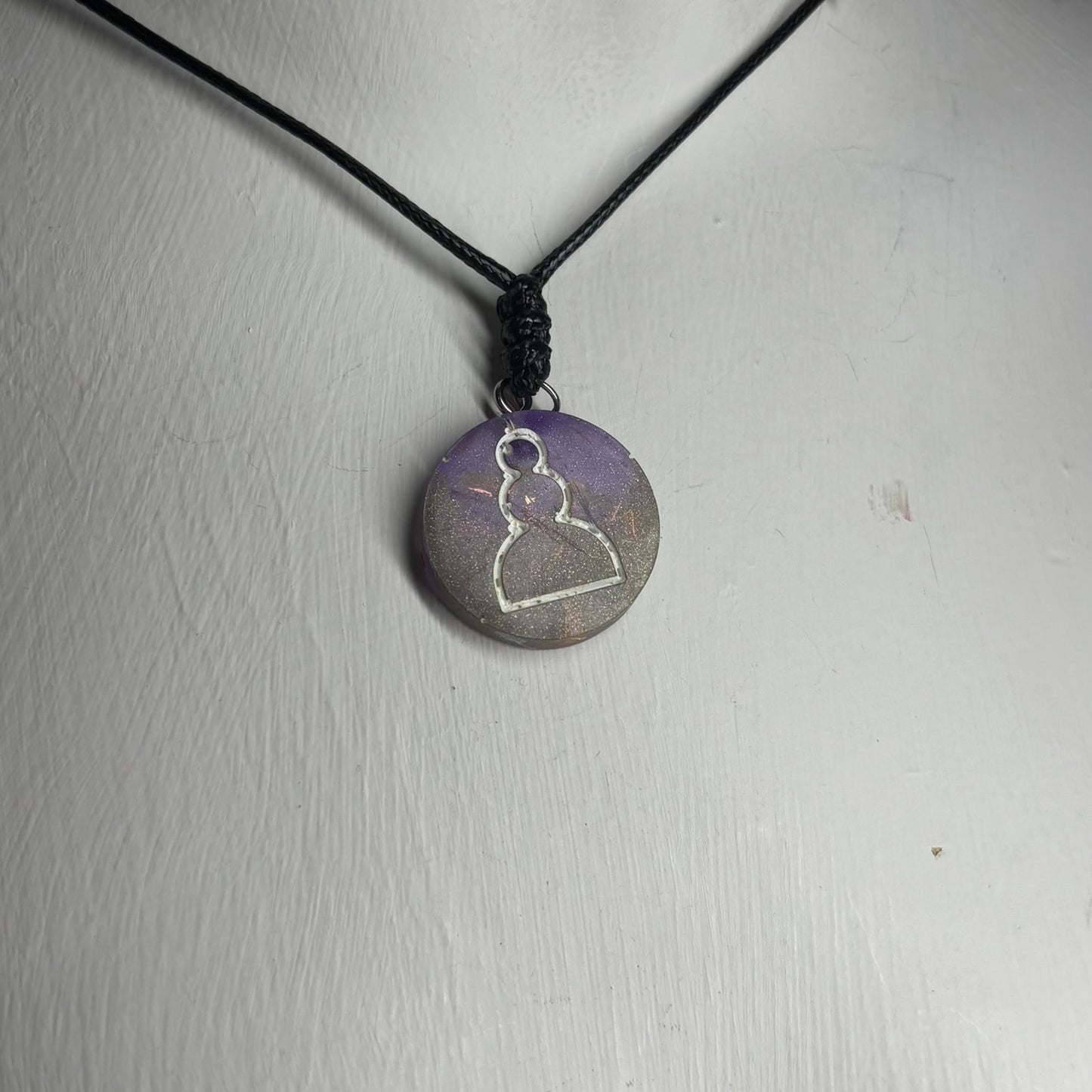 Purple Pawn - Handmade Resin Chess Necklace