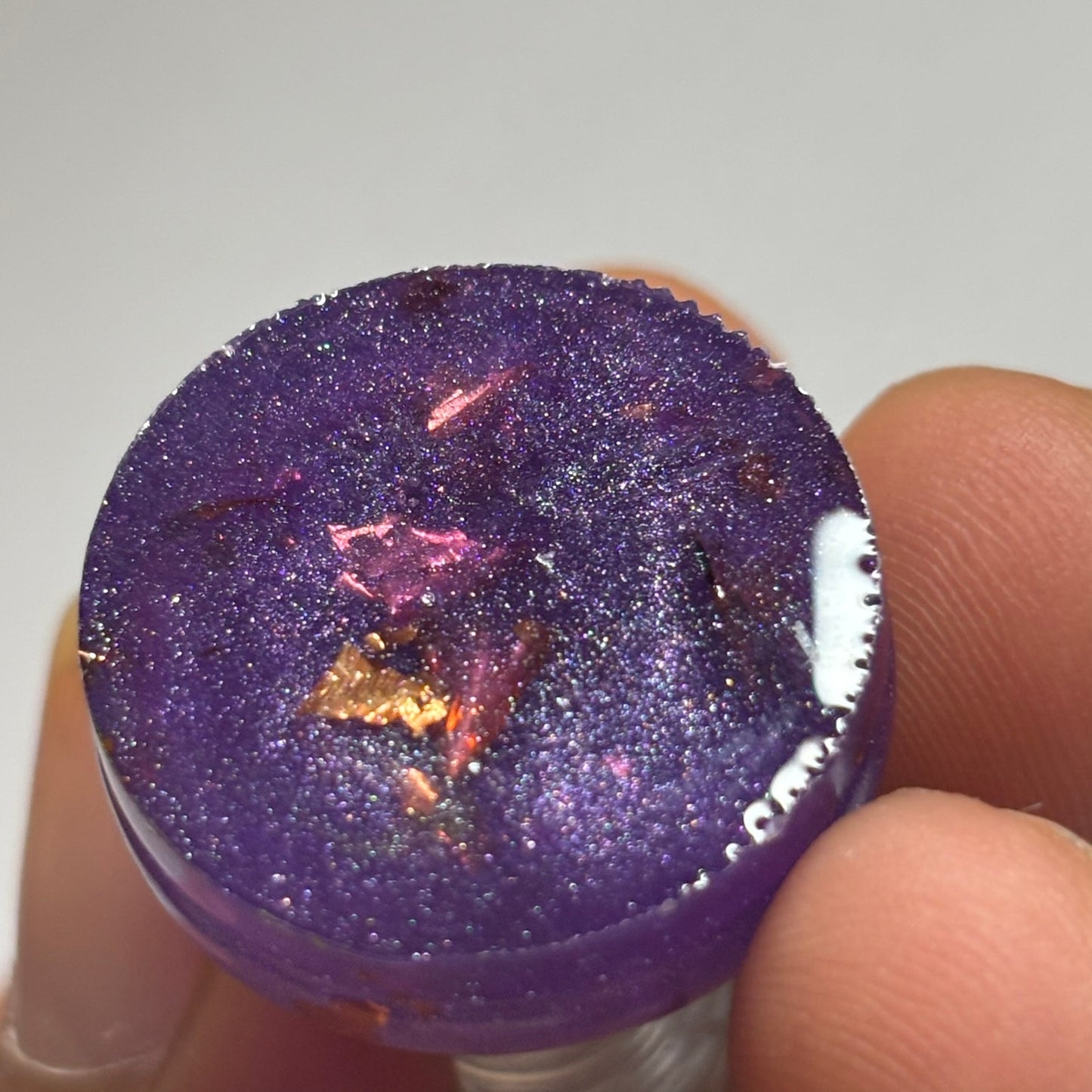 Crystal Purple Rook - Handmade Resin Keychain