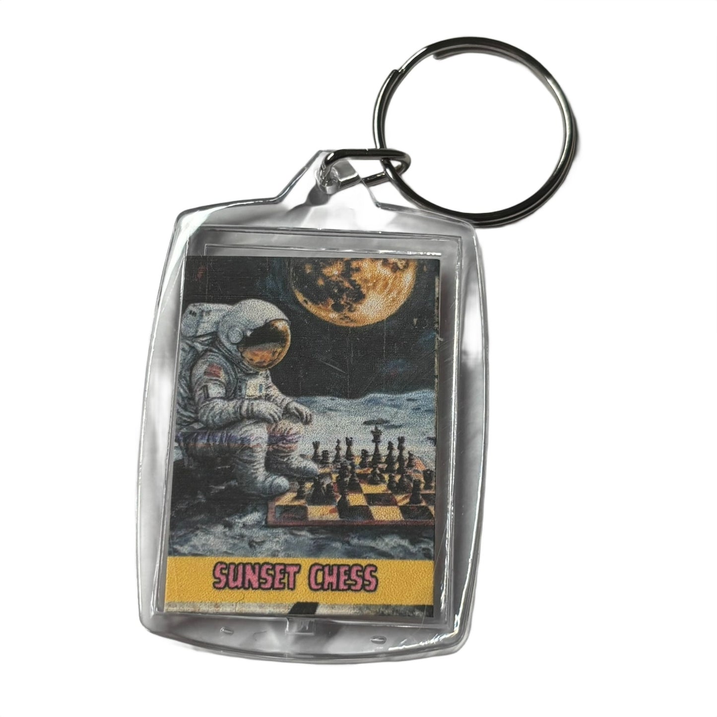 Pondering In Space - Chess  Photo Keychain
