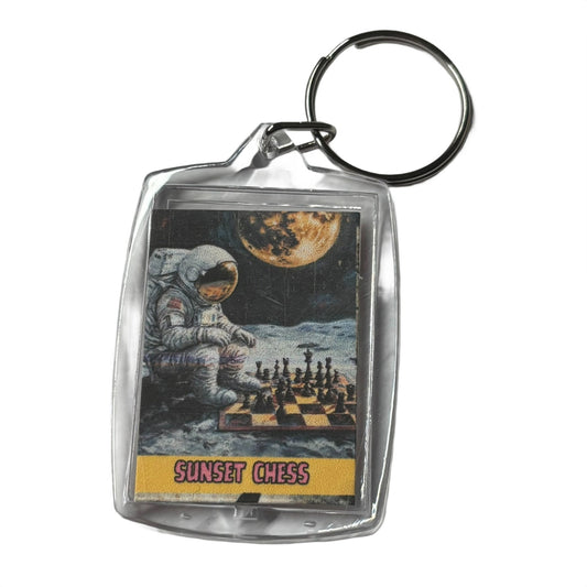 Pondering In Space - Chess  Photo Keychain