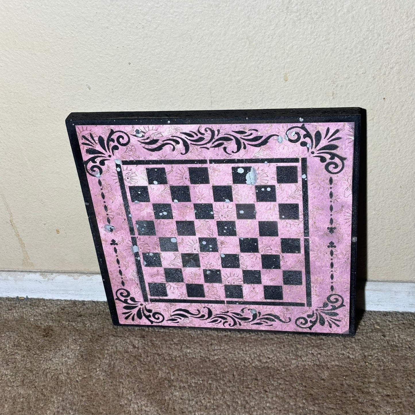 Pink Sublime Symbols - Scrapbook Chess Board