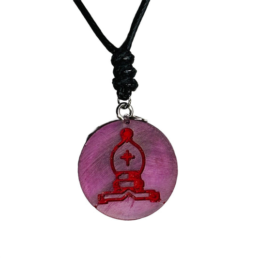 Translucent Bishop - Handmade Resin Chess Necklace