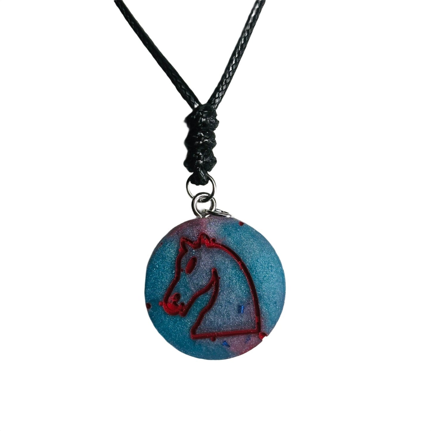 🎁 Blue Knight - Handmade Resin Chess Necklace (100% off)