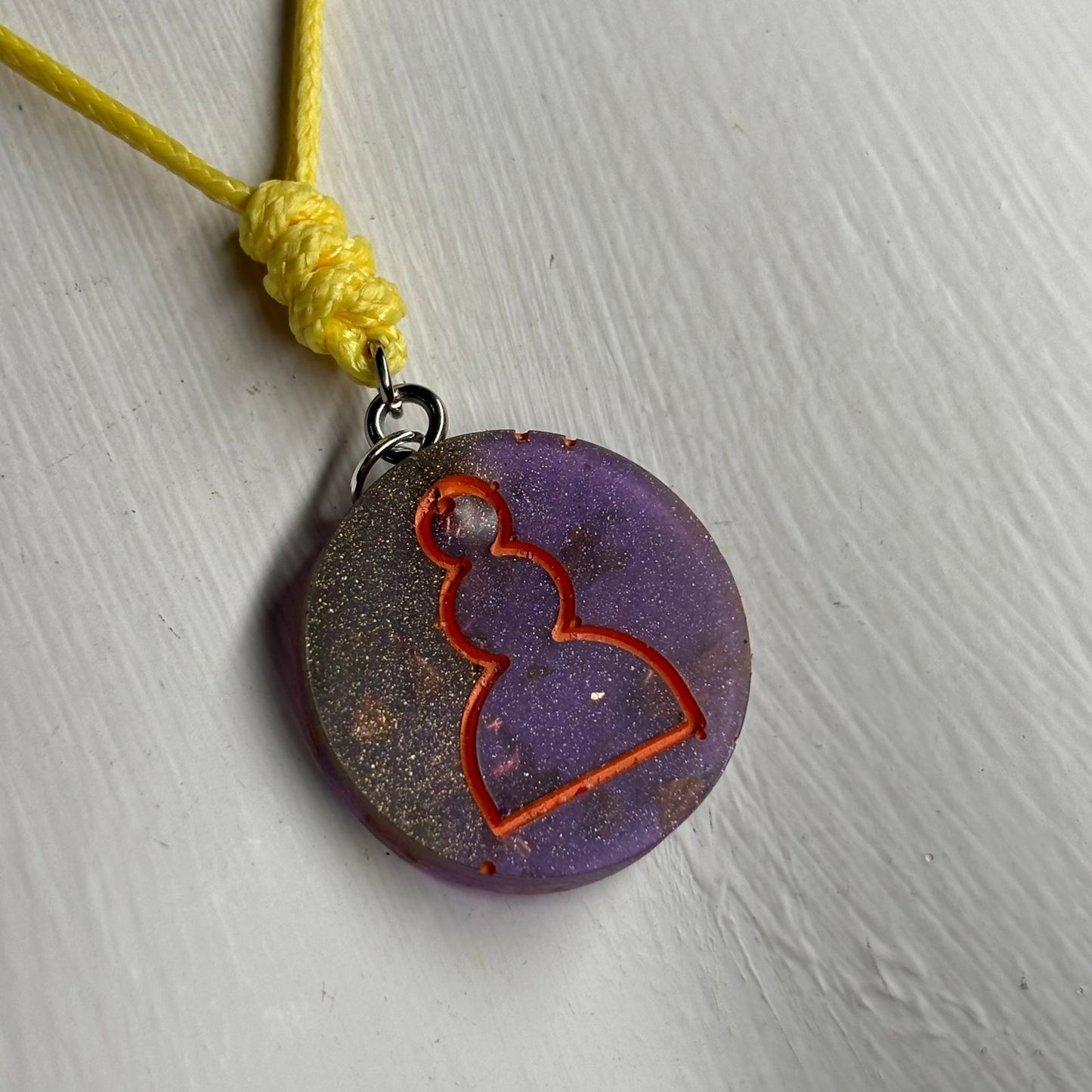 Purple Pawn - Handmade Resin Chess Necklace