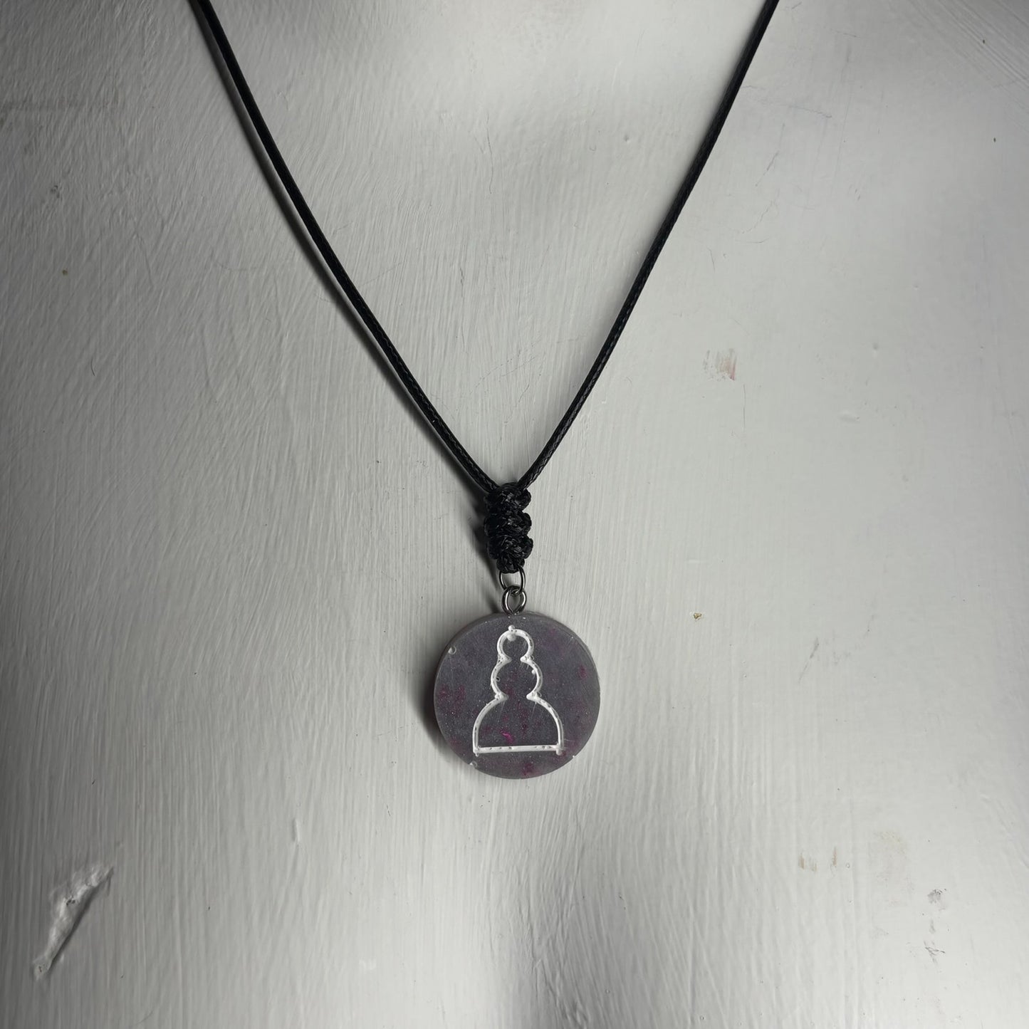 Space Purple Pawn - Handmade Resin Chess Necklace