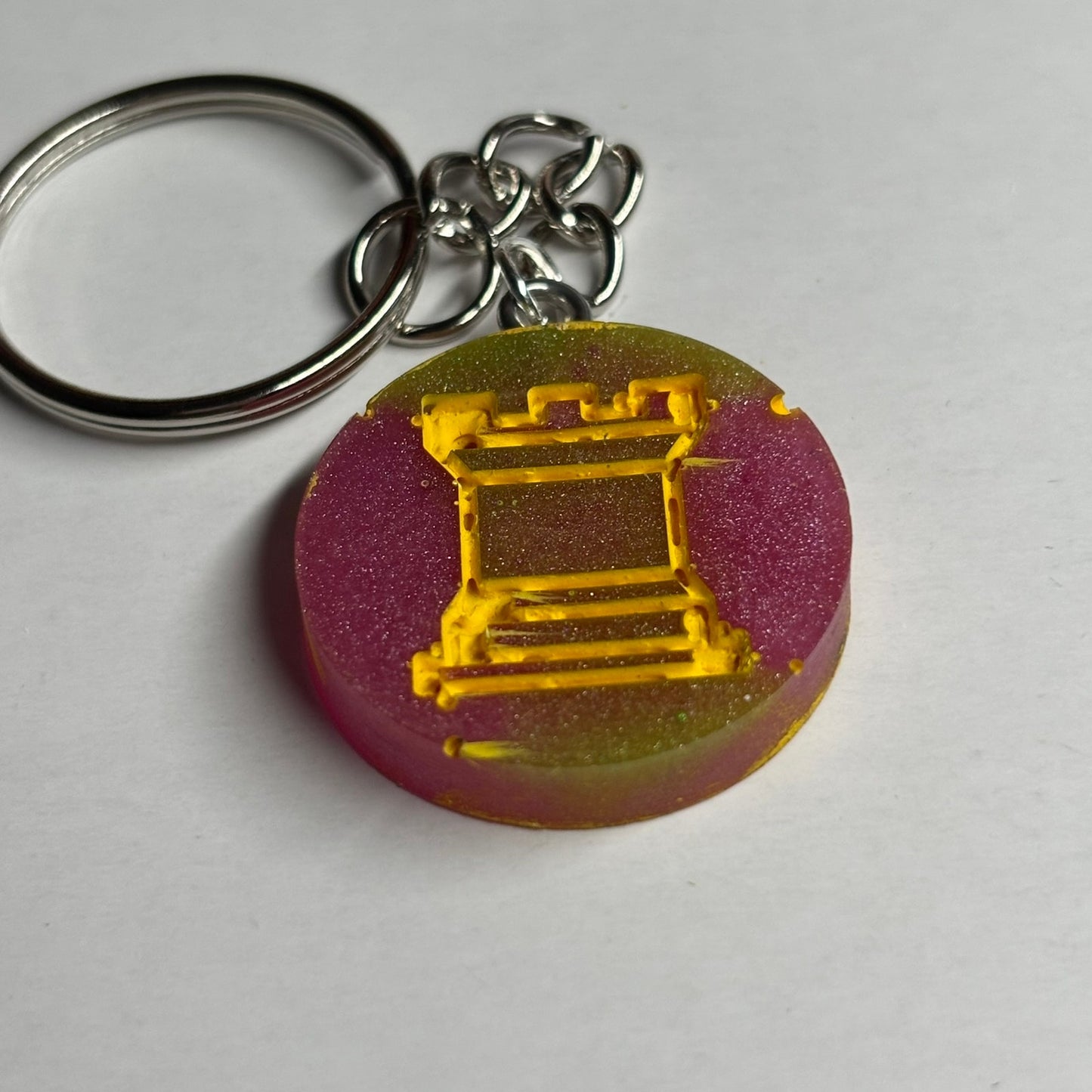 Army Pink Rook - Handmade Resin Keychain