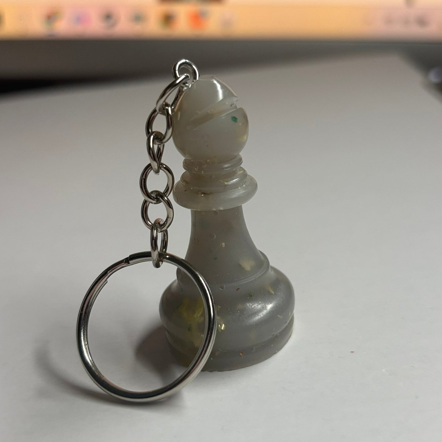 Gray Crystal Bishop - Handmade Resin Keychain