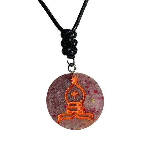 Purple Bishop - Handmade Resin Chess Necklace