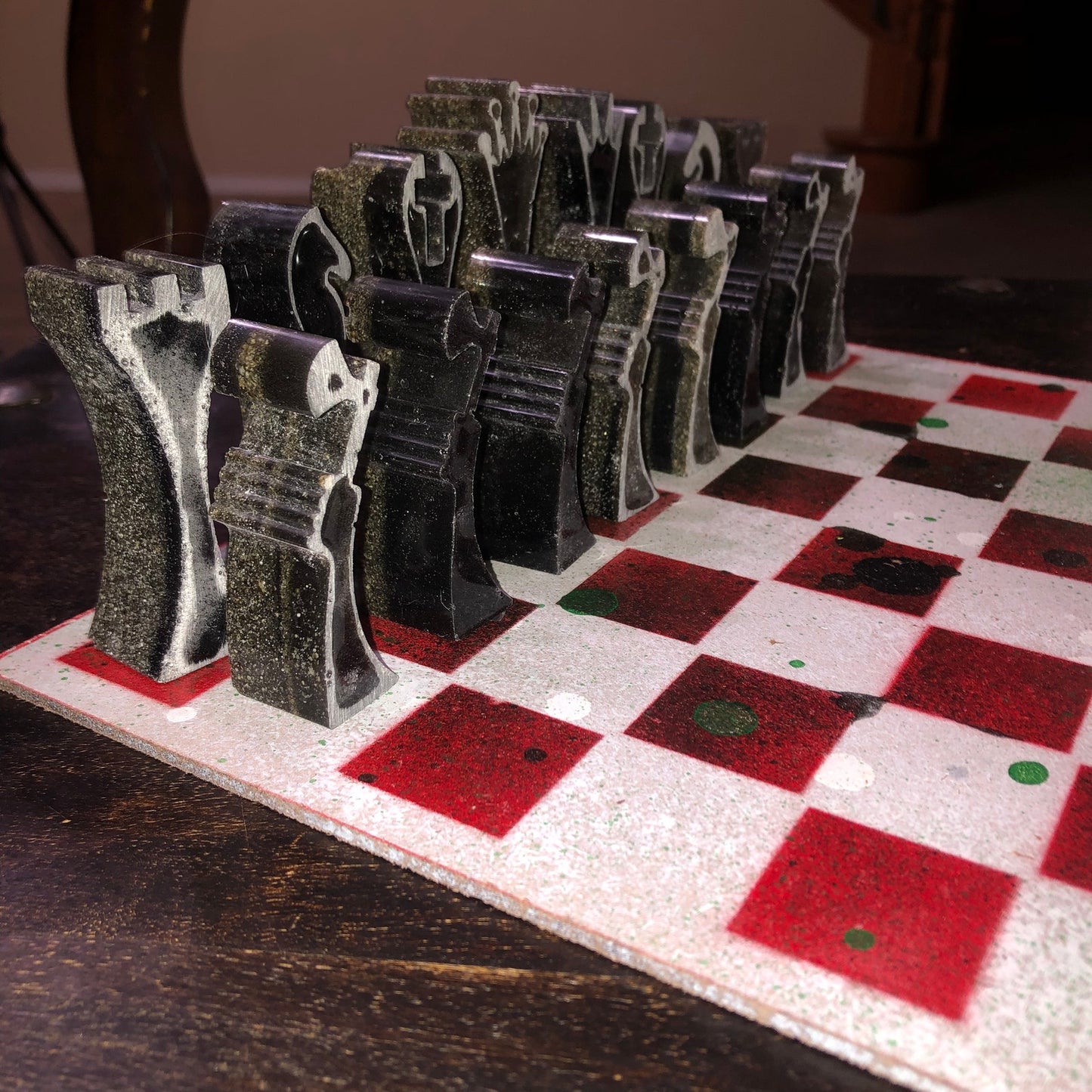 Space Red Royal- Painted Chess Set