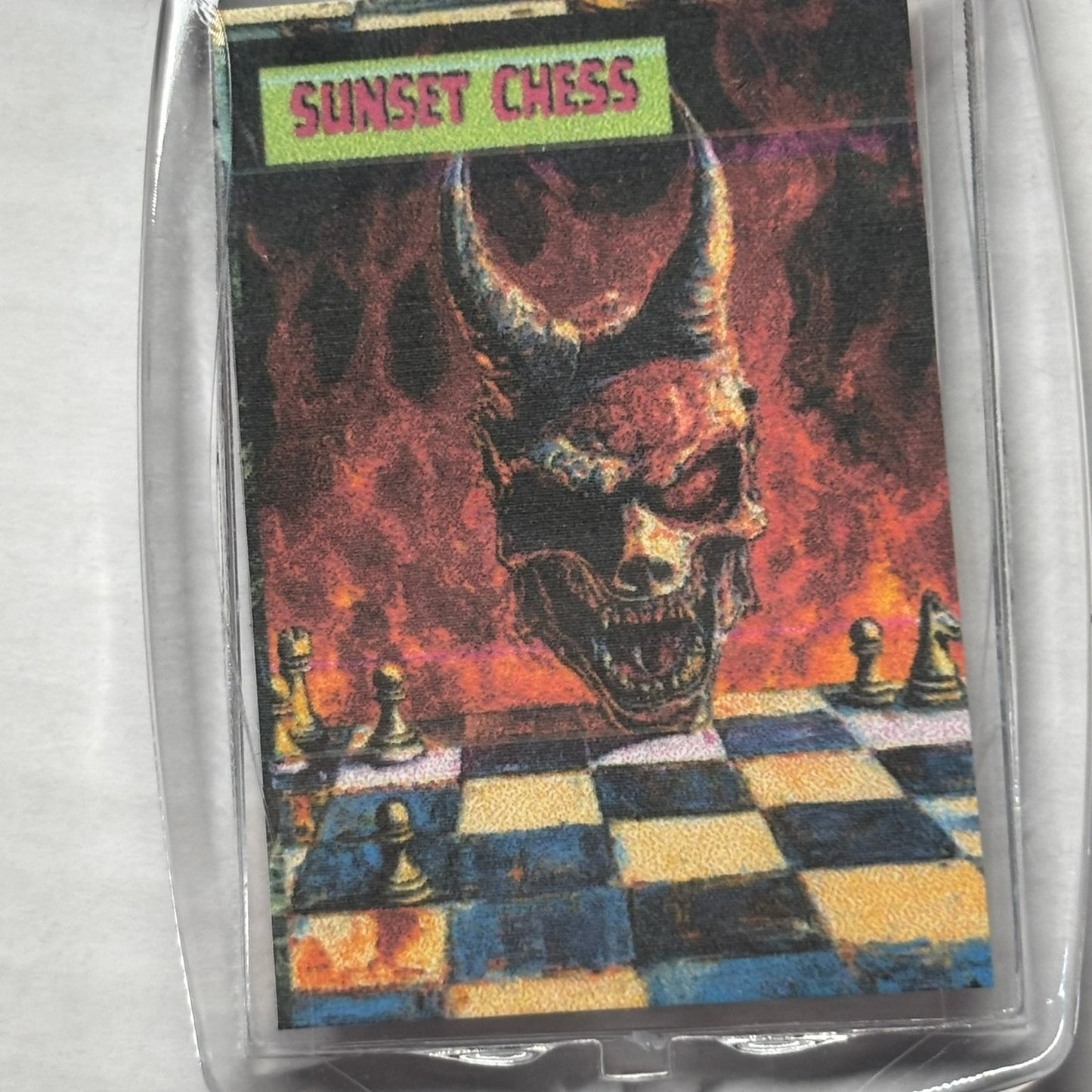 Skull Head - Chess  Photo Keychain