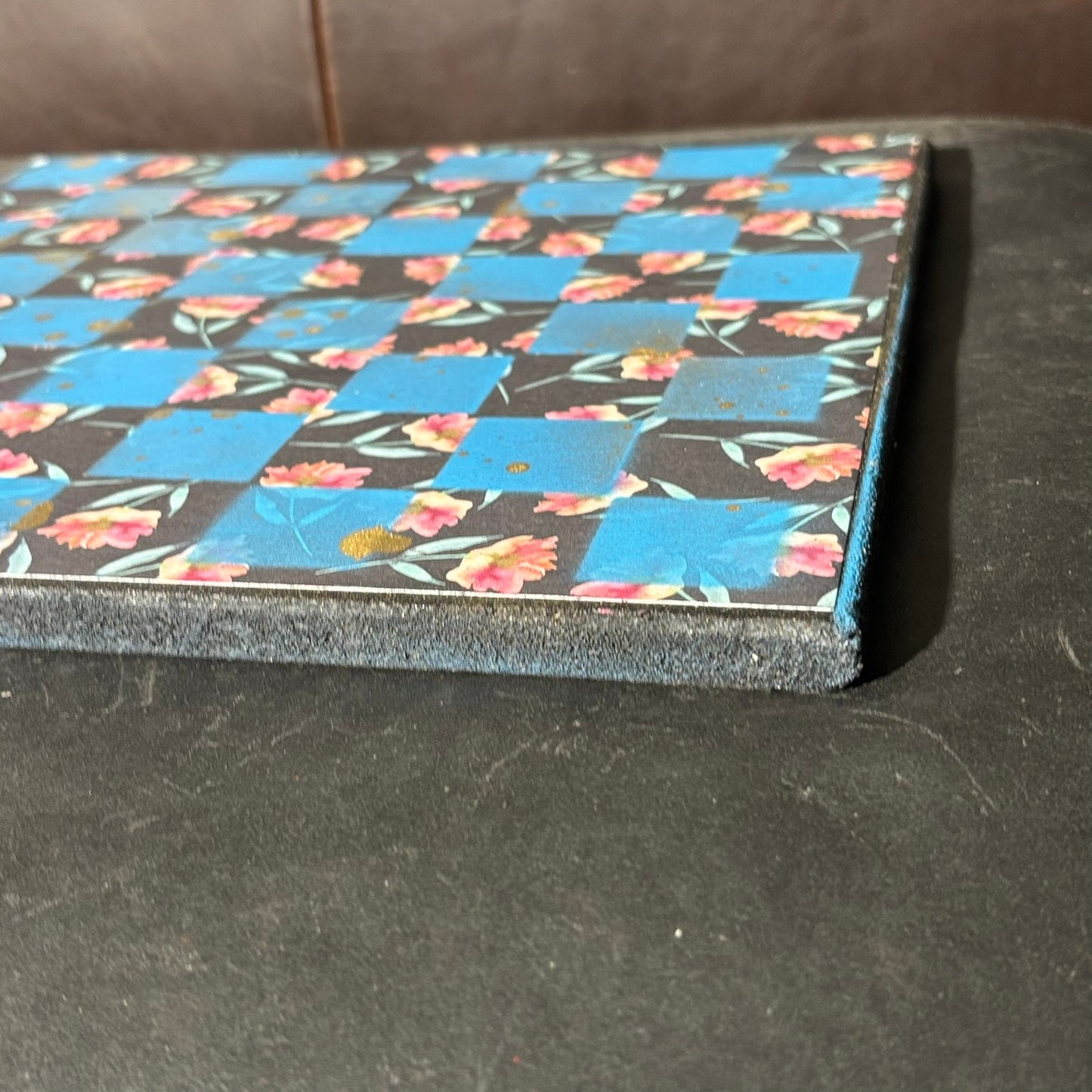 Blue Vintage Flower - Scrapbook Chess Board
