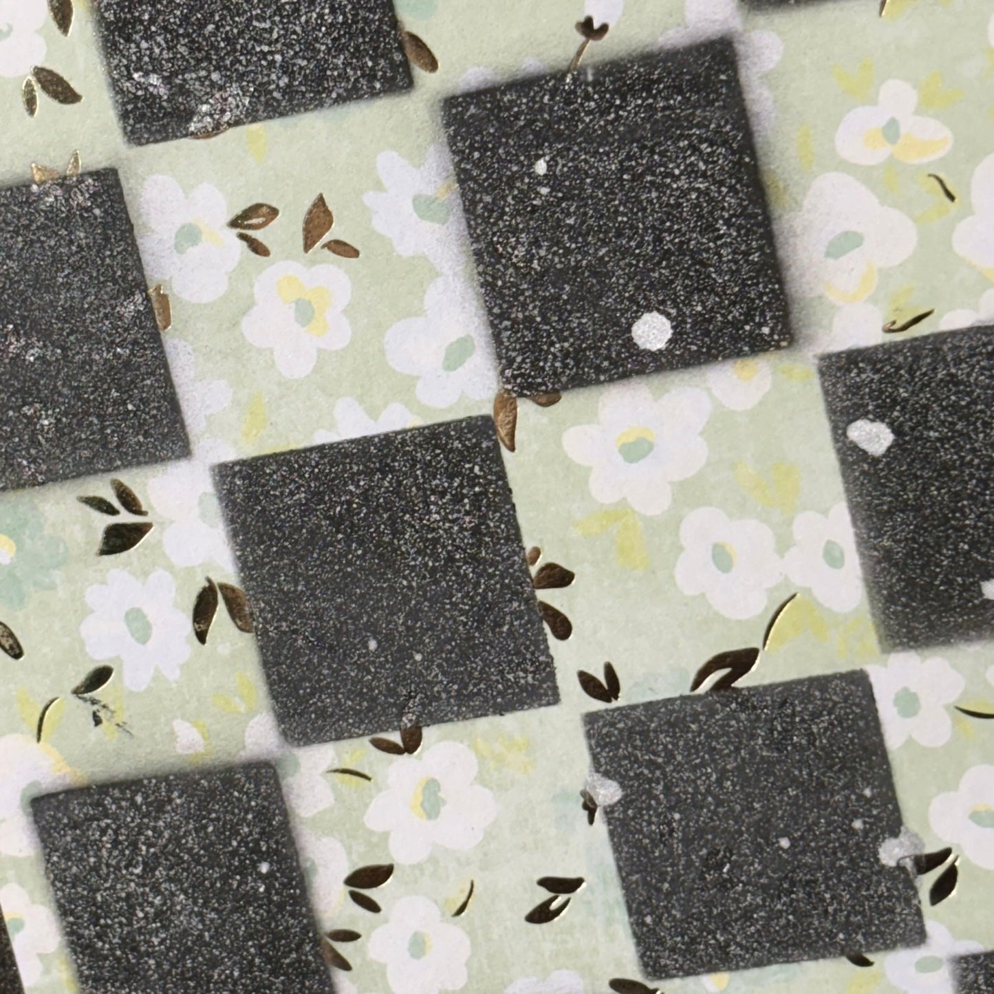 Mint Green & Black - Scrapbook Chess Board