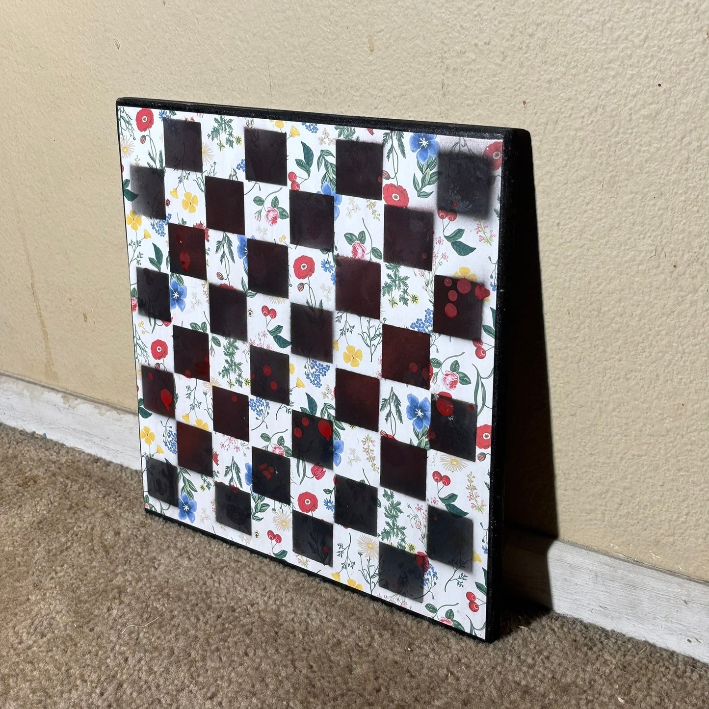 Simplistic Flowers - Scrapbook Chess Board