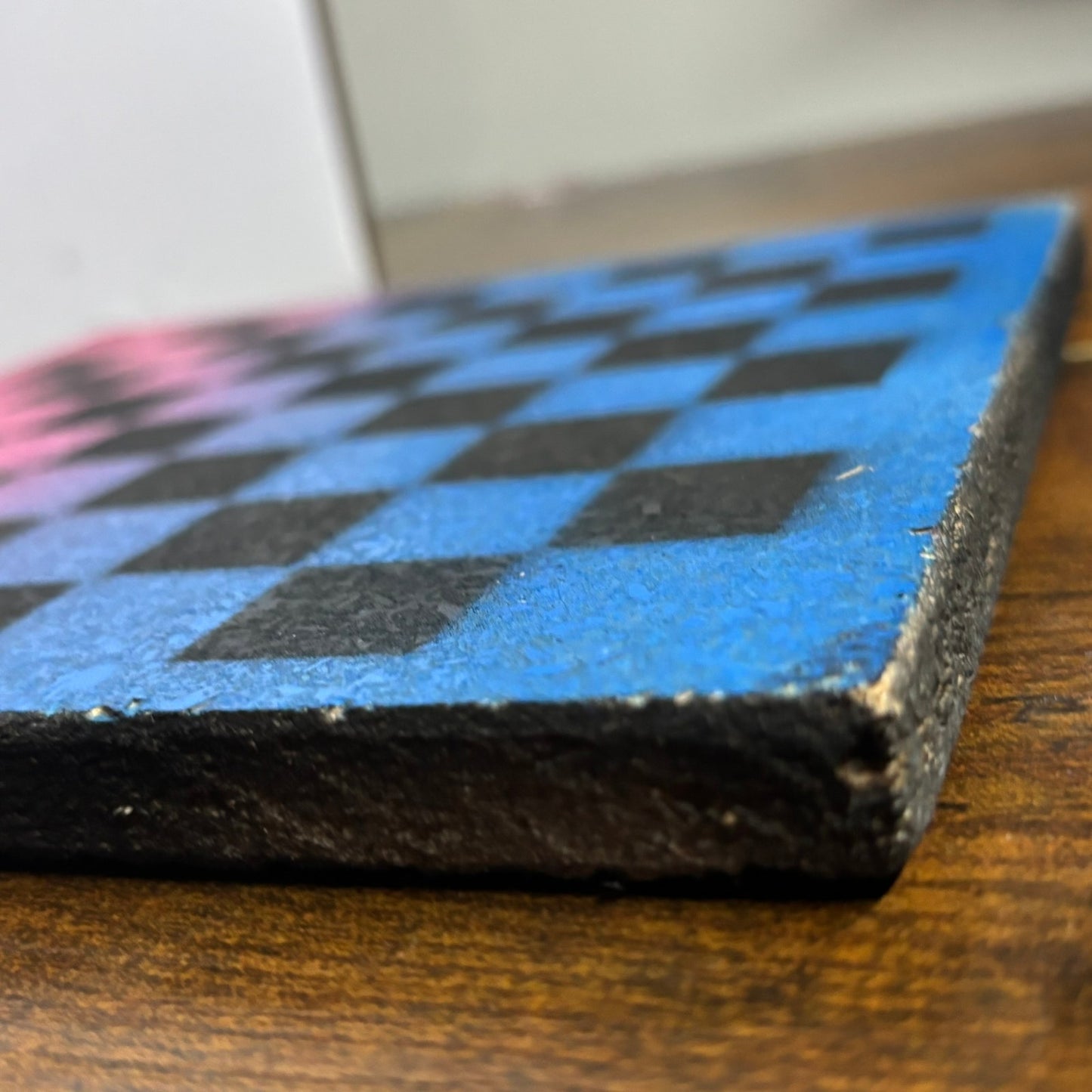 Pink & Blue - Painted Double Sided Chess Board