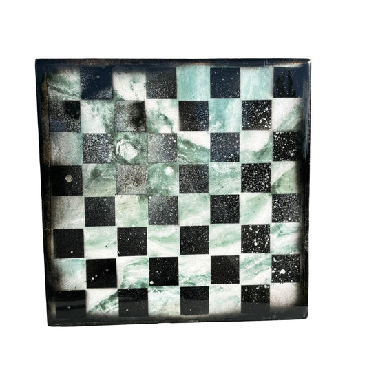 Smooth Green Crystal - Resin Coated Chess Board