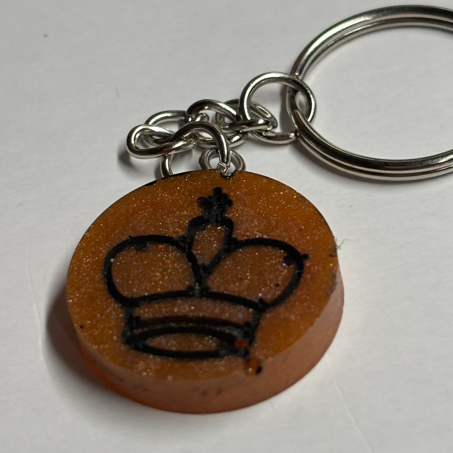 Dark Orange King - Handmade Resin Keychain - Flat Edition