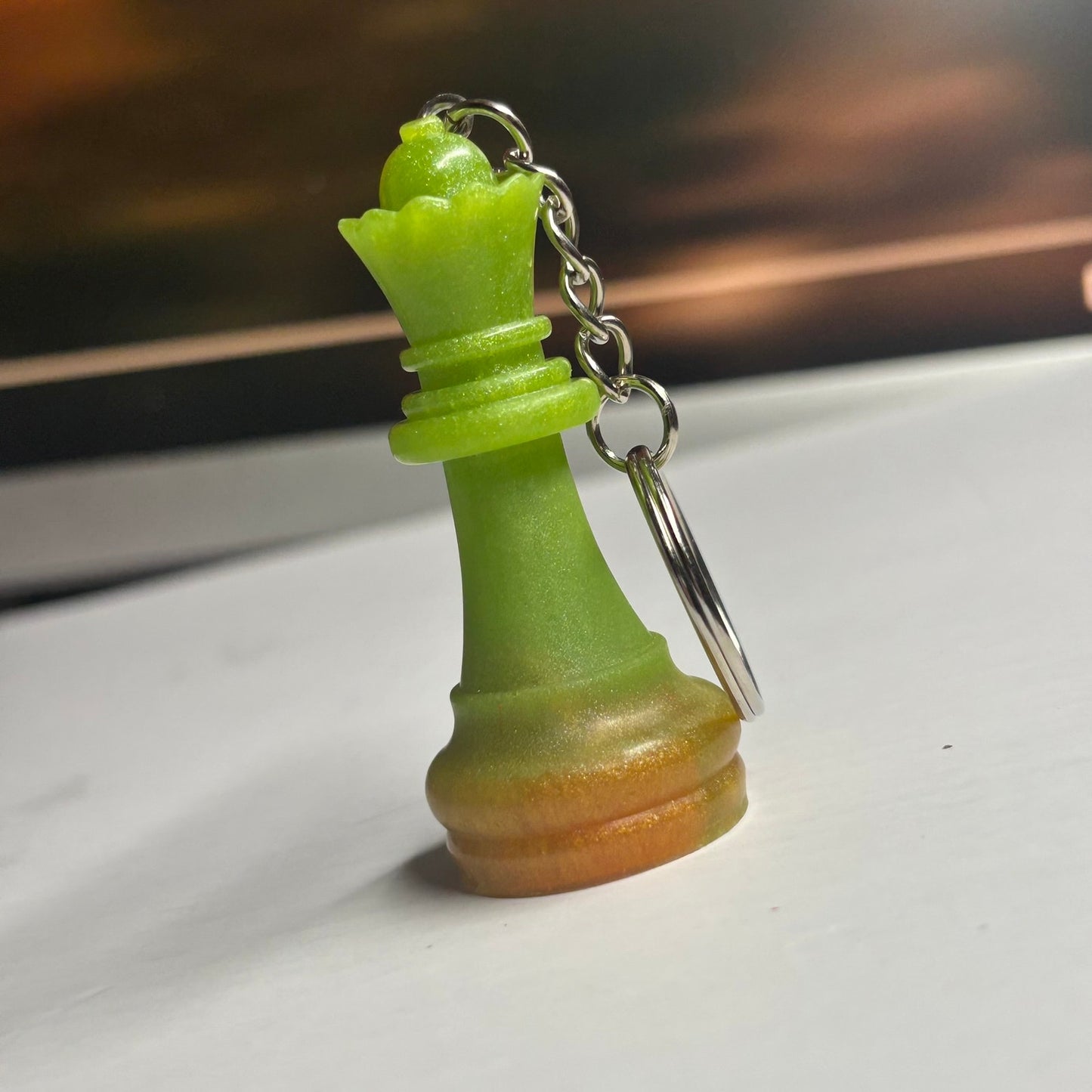 Green Orange Queen - Handmade Resin Keychain