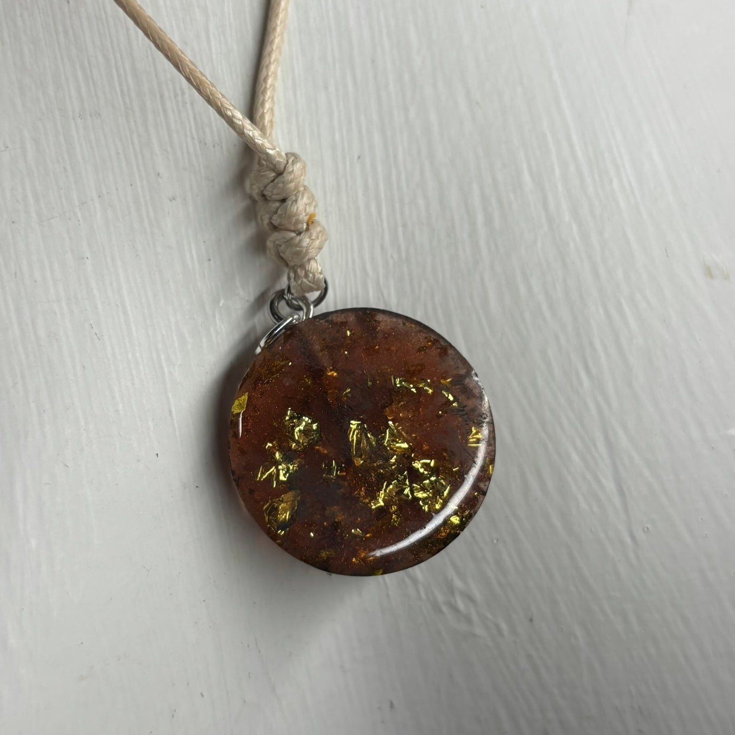 Dark Amber Bishop - Handmade Resin Chess Necklace