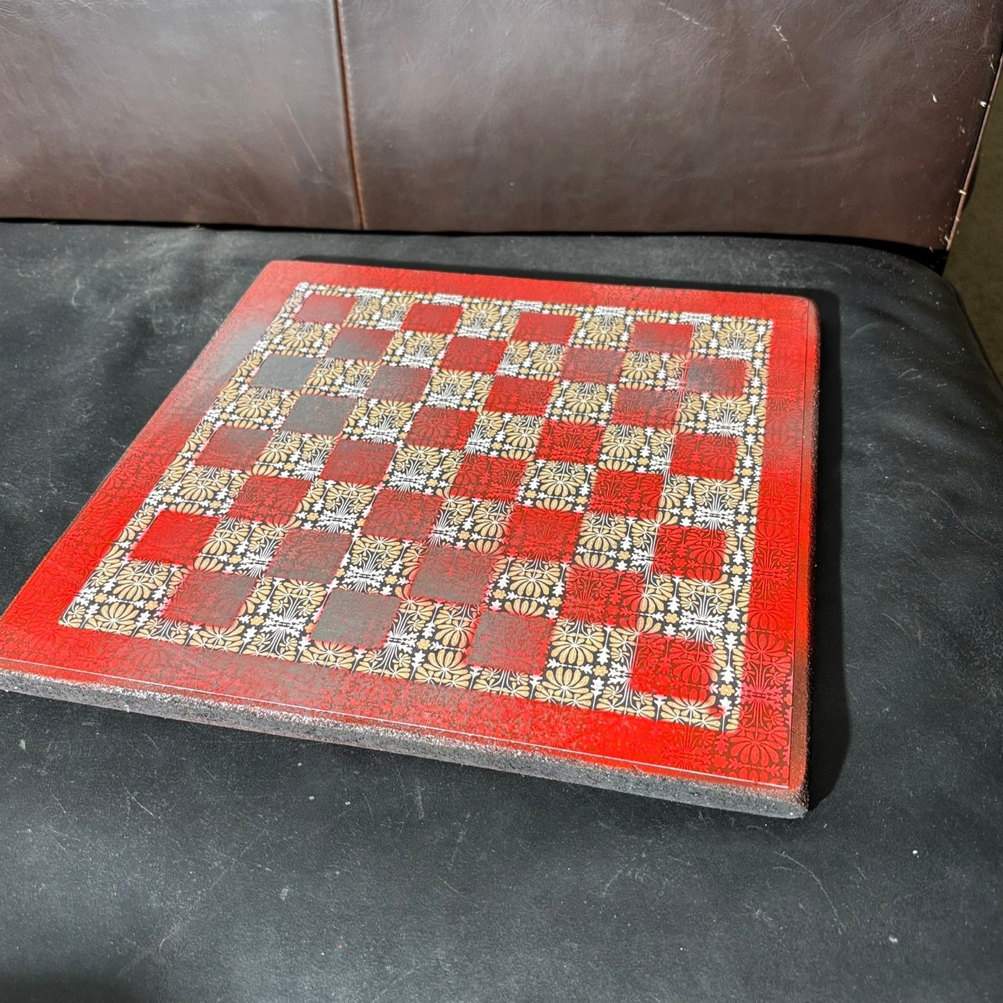 Vintage Red - Scrapbook Chess Board