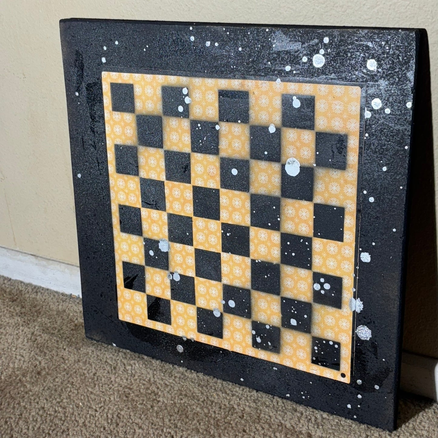 Yellow Vintage Pattern - Large Scrapbook Chess Board