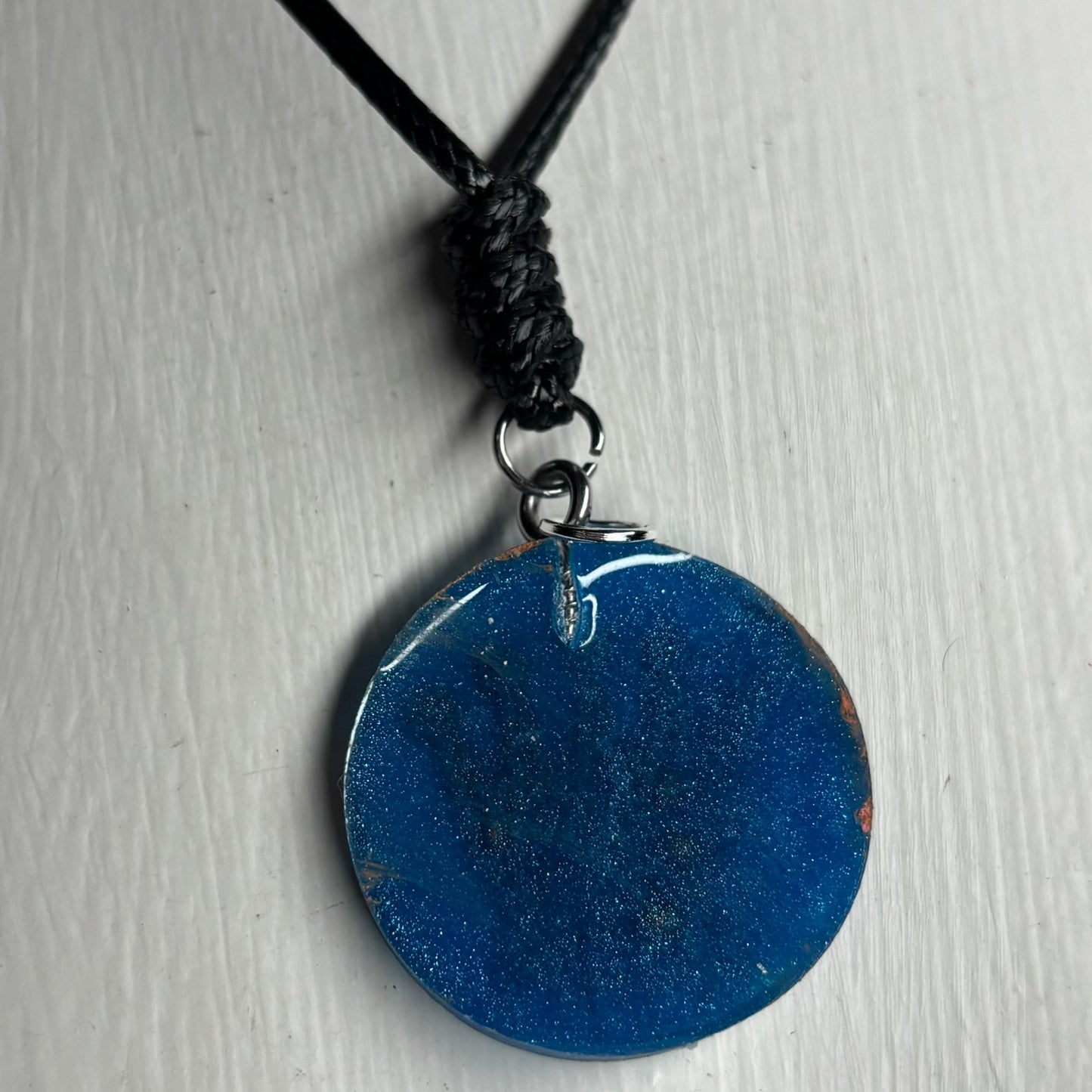 Blue & Orange Queen - Handmade Resin Chess Necklace