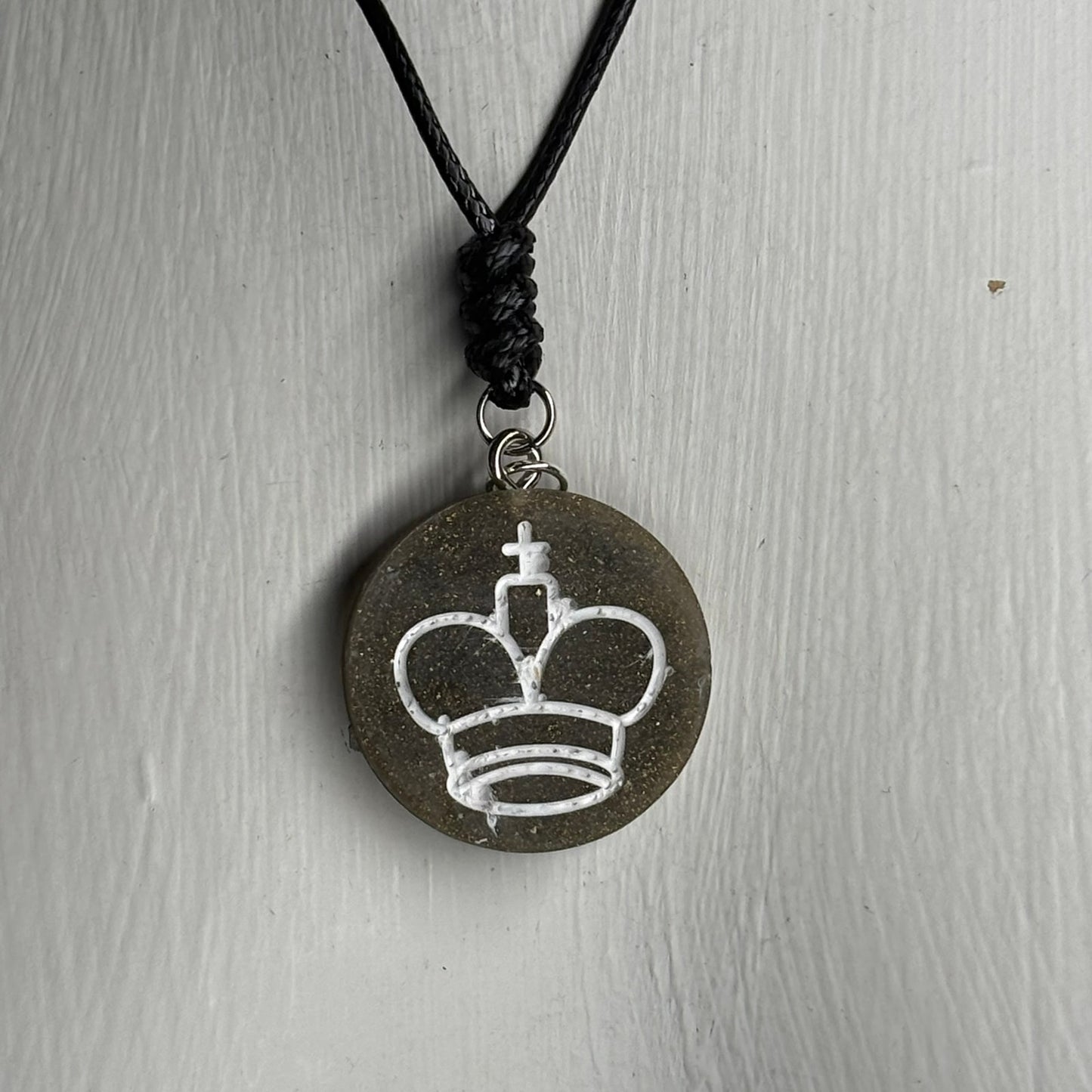 Dark Green King - Handmade Resin Chess Necklace