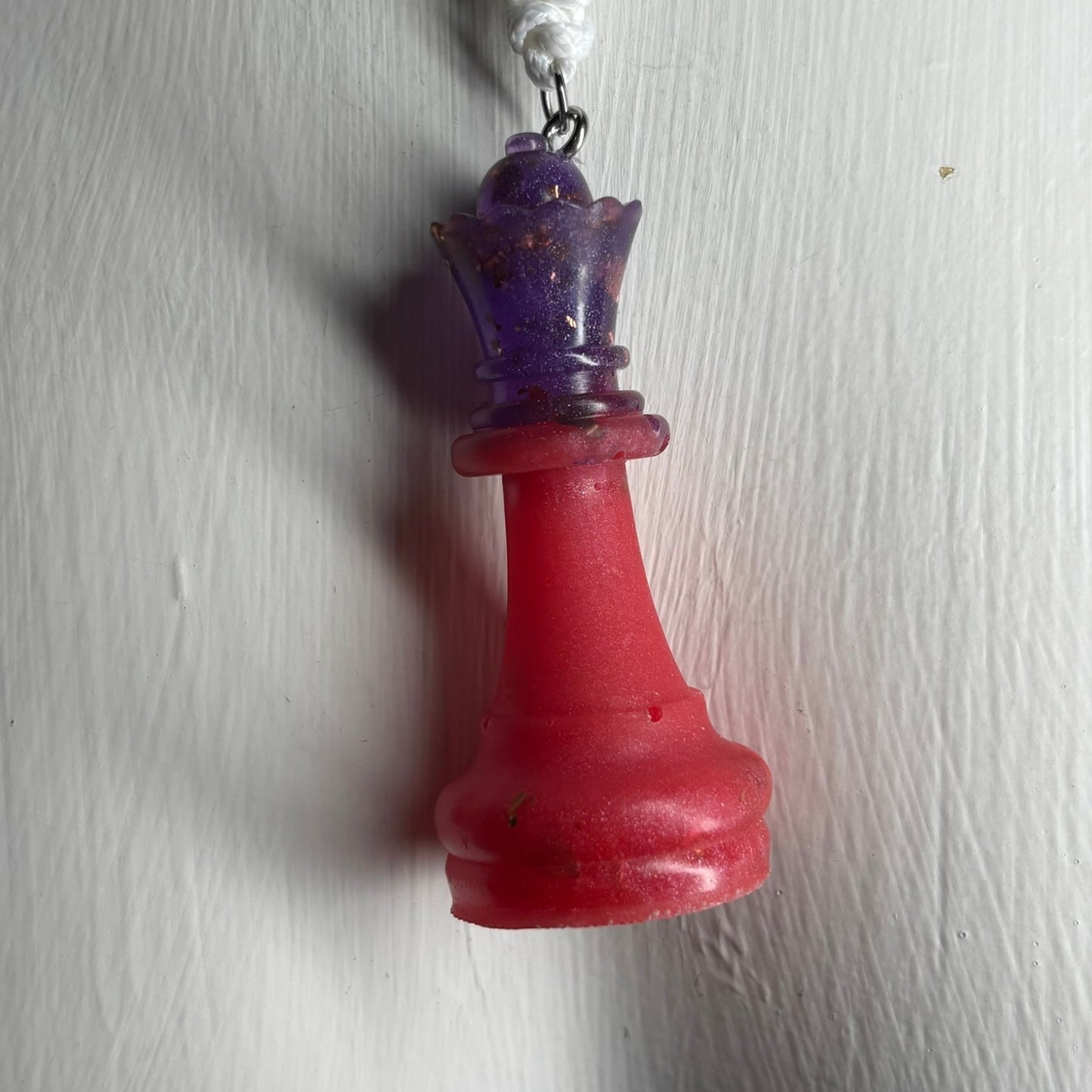 Purple & Red Queen - Handmade Resin Chess Necklace