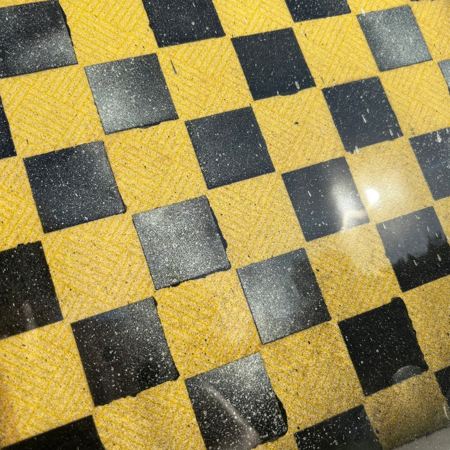 Yellow Vintage Pattern - Resin Coated Chess Board