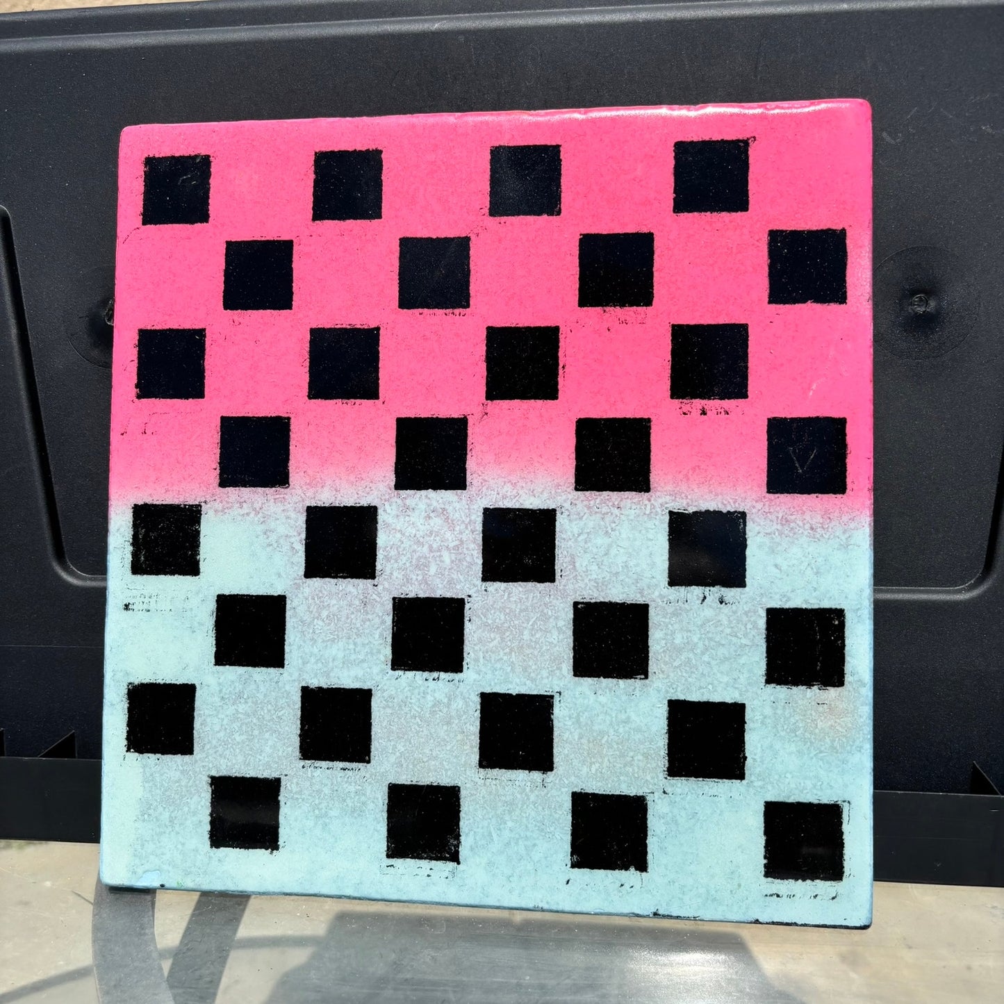 Pink Blue Color Mix - Resin Coated Chess Board