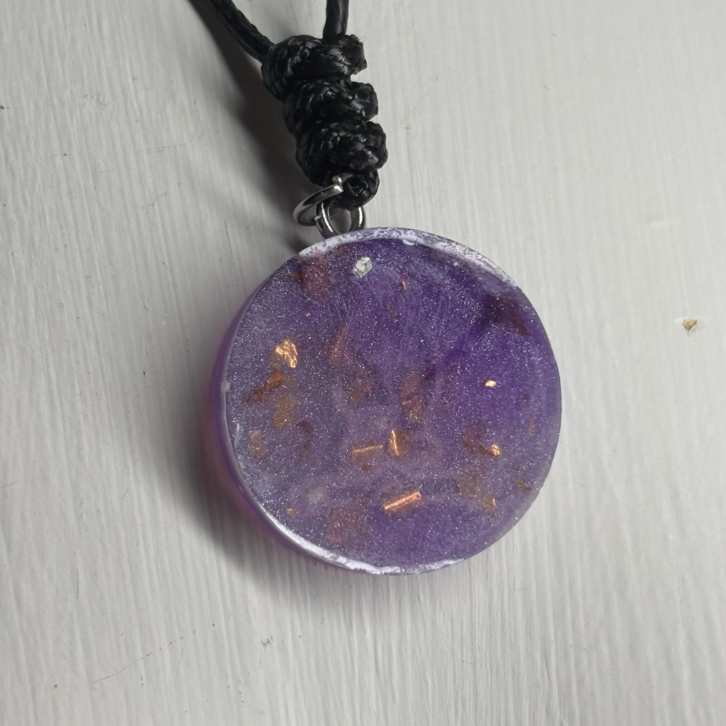 Purple Crystal Bishop - Handmade Resin Chess Necklace