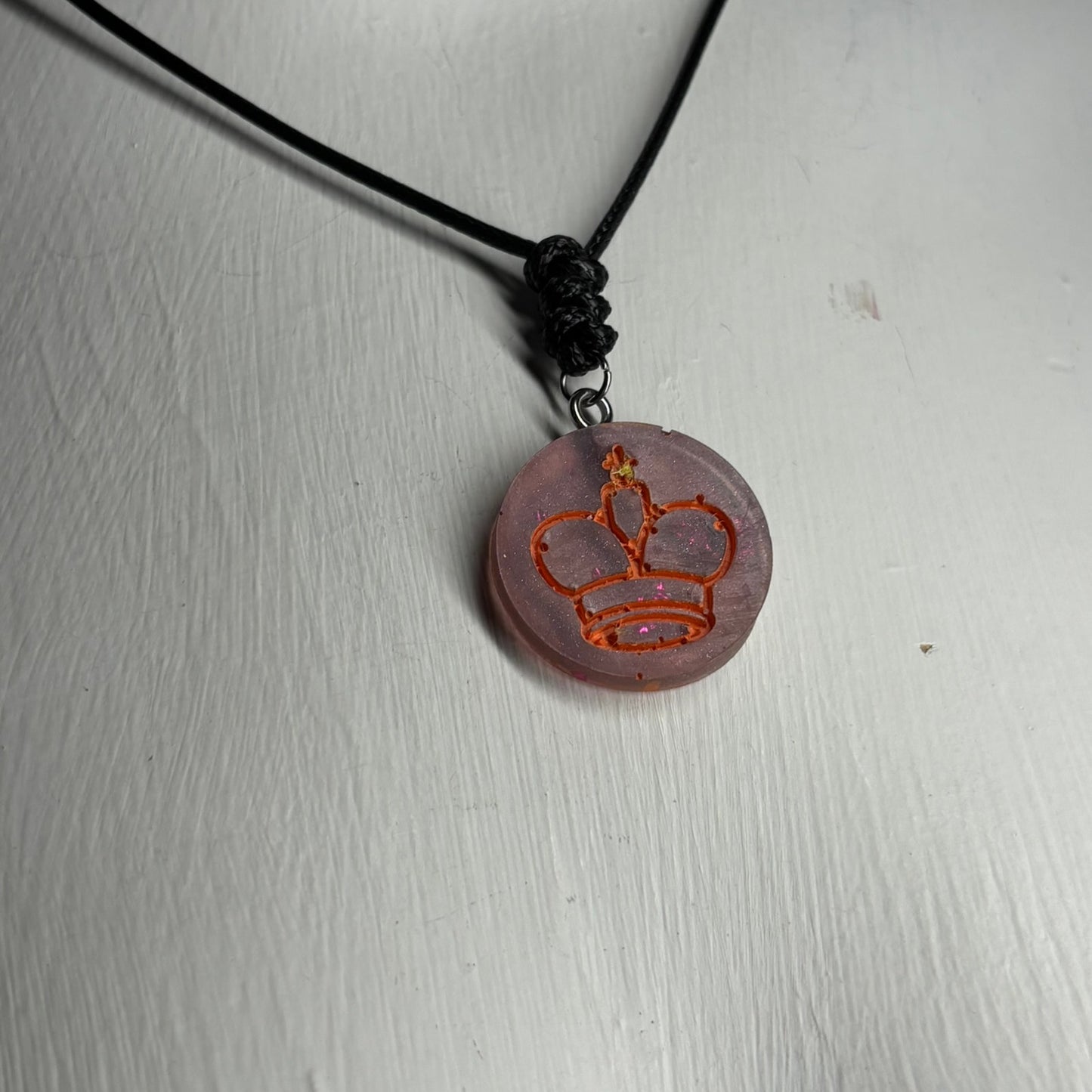 Vintage Orange King - Handmade Resin Chess Necklace