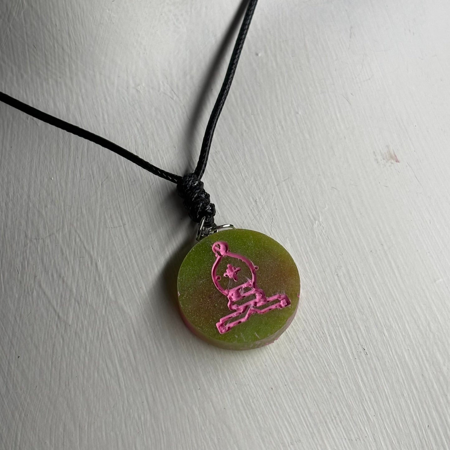 Pink Bishop - Handmade Resin Chess Necklace