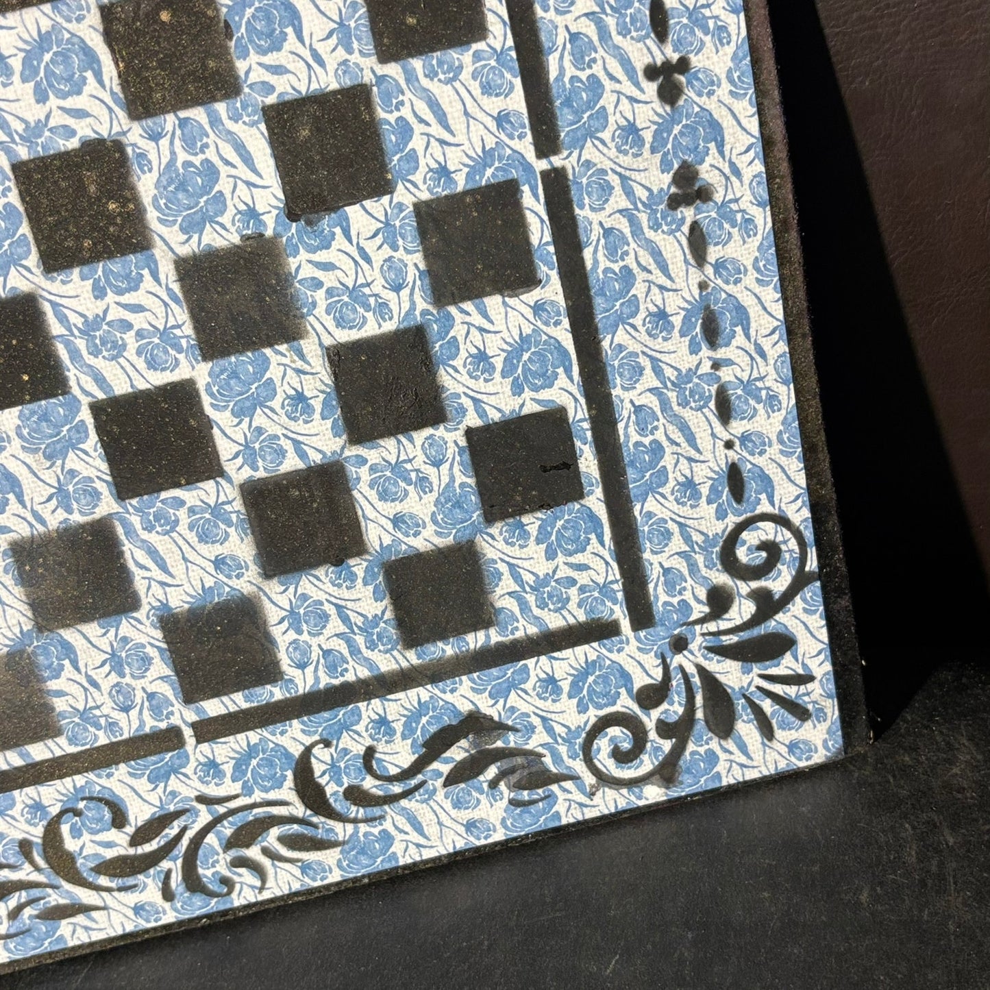 Vintage Blue - Scrapbook Chess Board