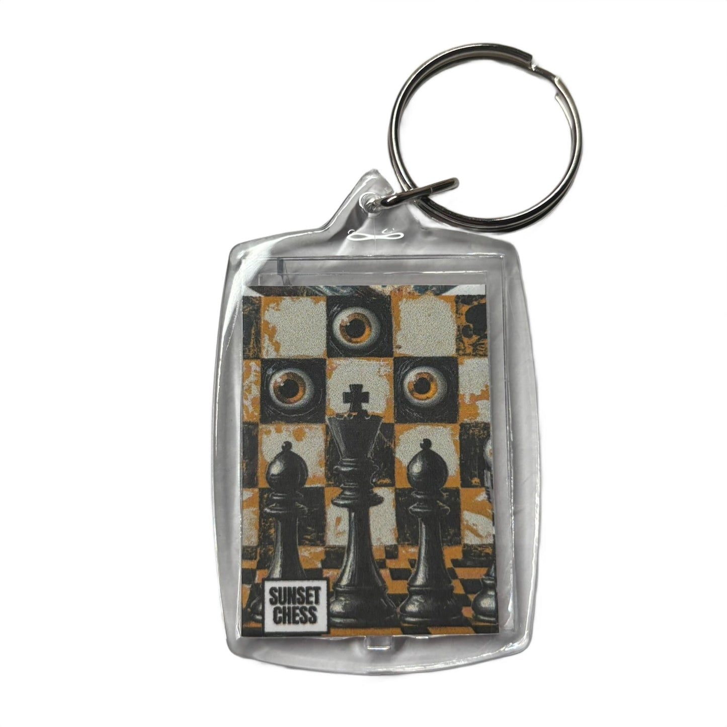 Orange Black - Chess  Photo Keychain