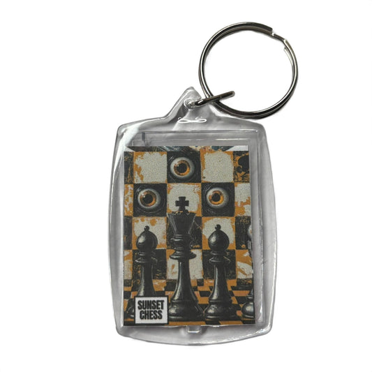 Orange Black - Chess  Photo Keychain