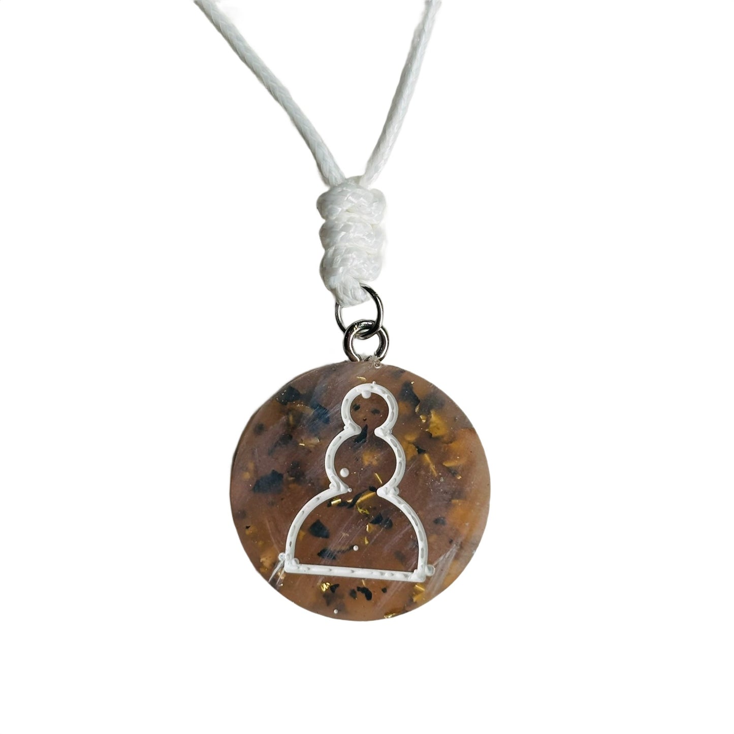 Luxury Brown Pawn - Handmade Resin Chess Necklace