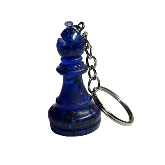 Sea Blue Crystal Bishop - Handmade Resin Keychain