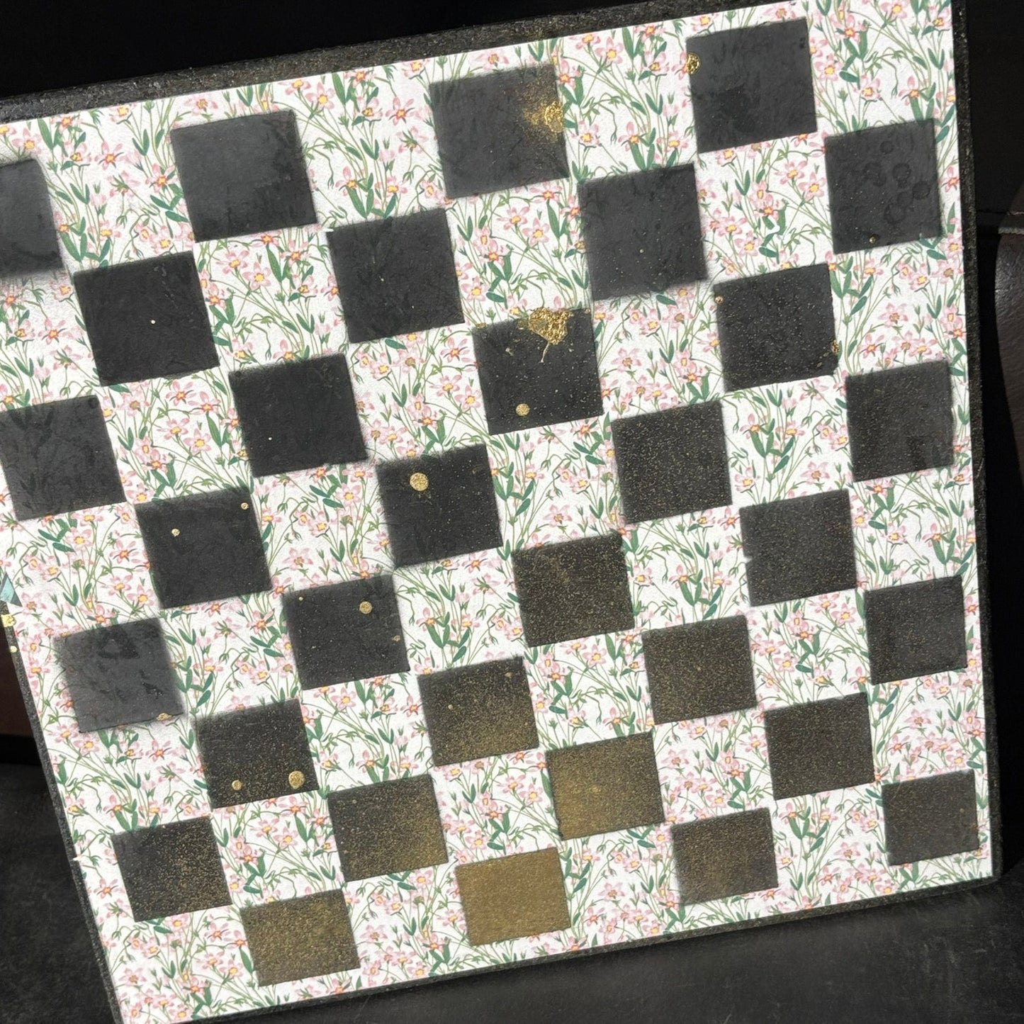 Simple Pink Flowers - Scrapbook Chess Board