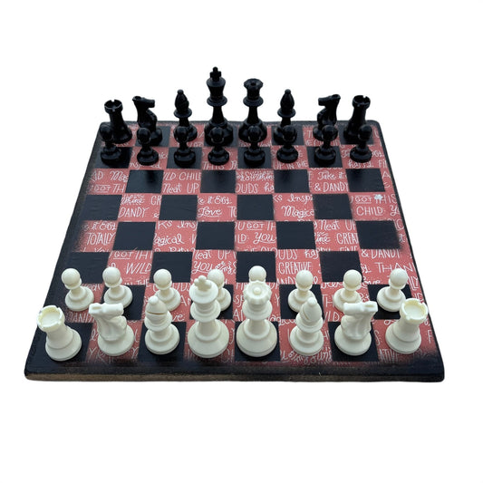 Uplifting Peach Pink - Scrapbook Chess Set