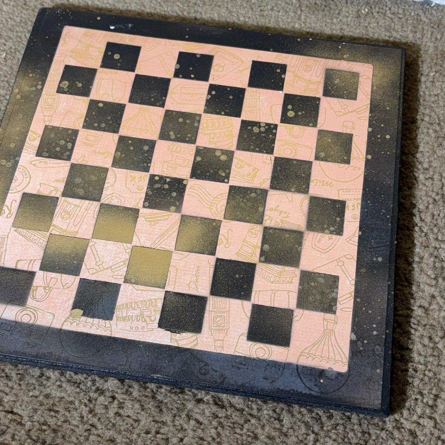 Peach Gold - Scrapbook Chess Board