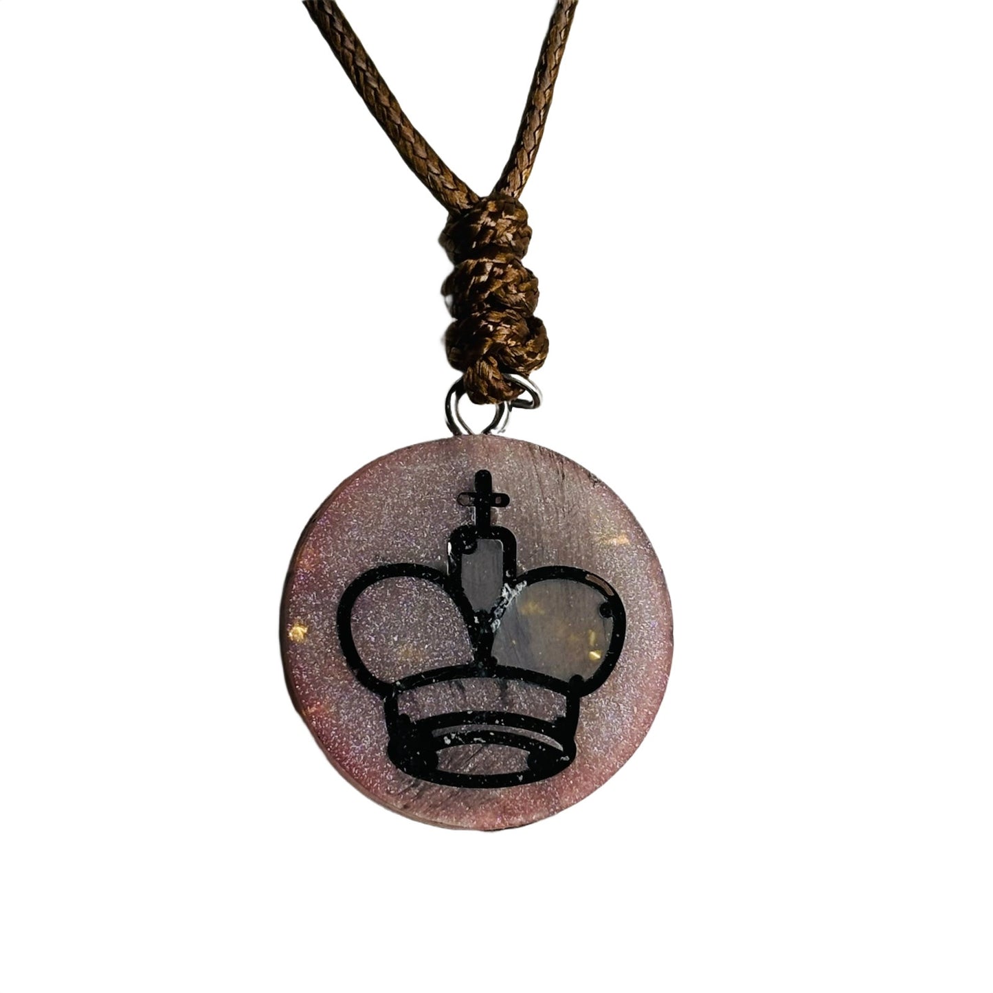 Brown Classic King - Handmade Resin Chess Necklace