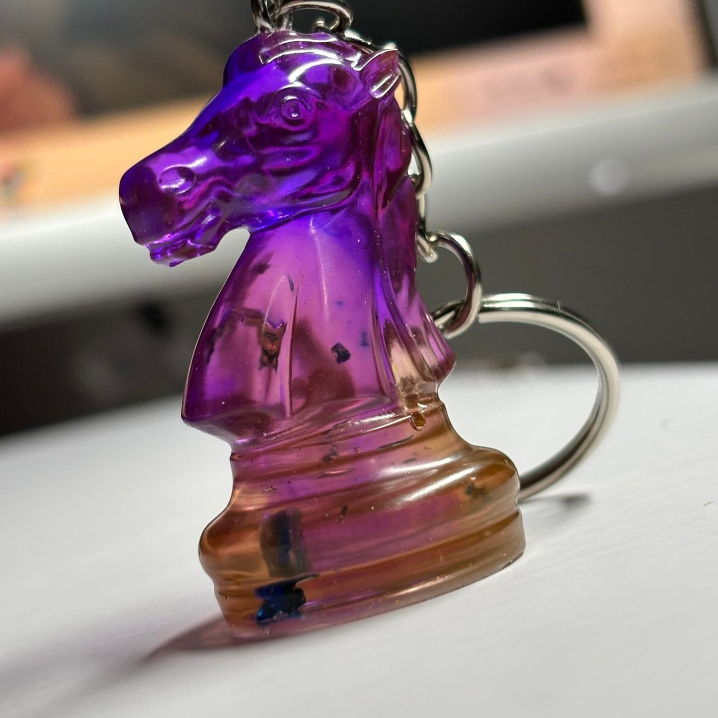 Translucent Purple Knight - Handmade Resin Keychain
