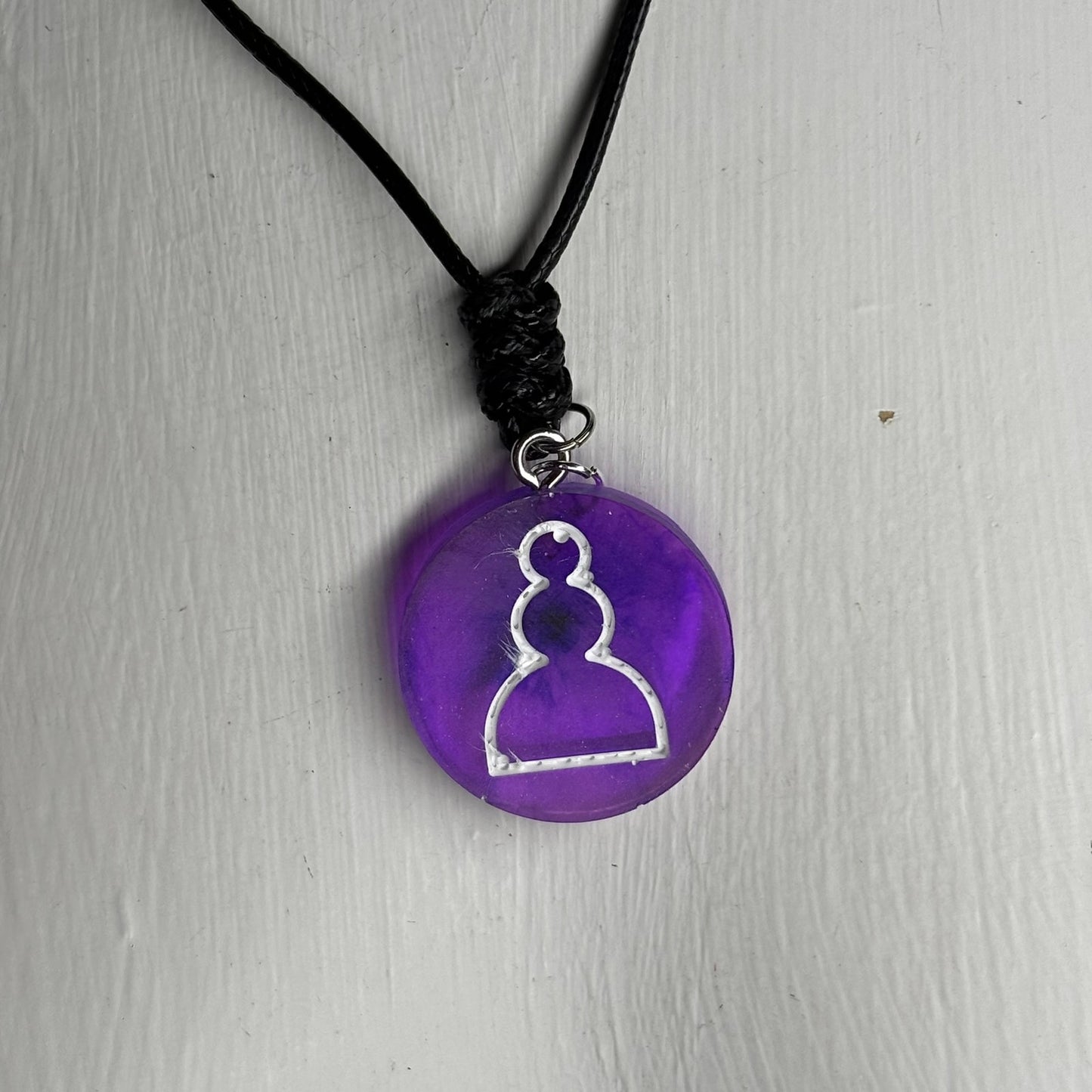 Purple Pawn - Handmade Resin Chess Necklace