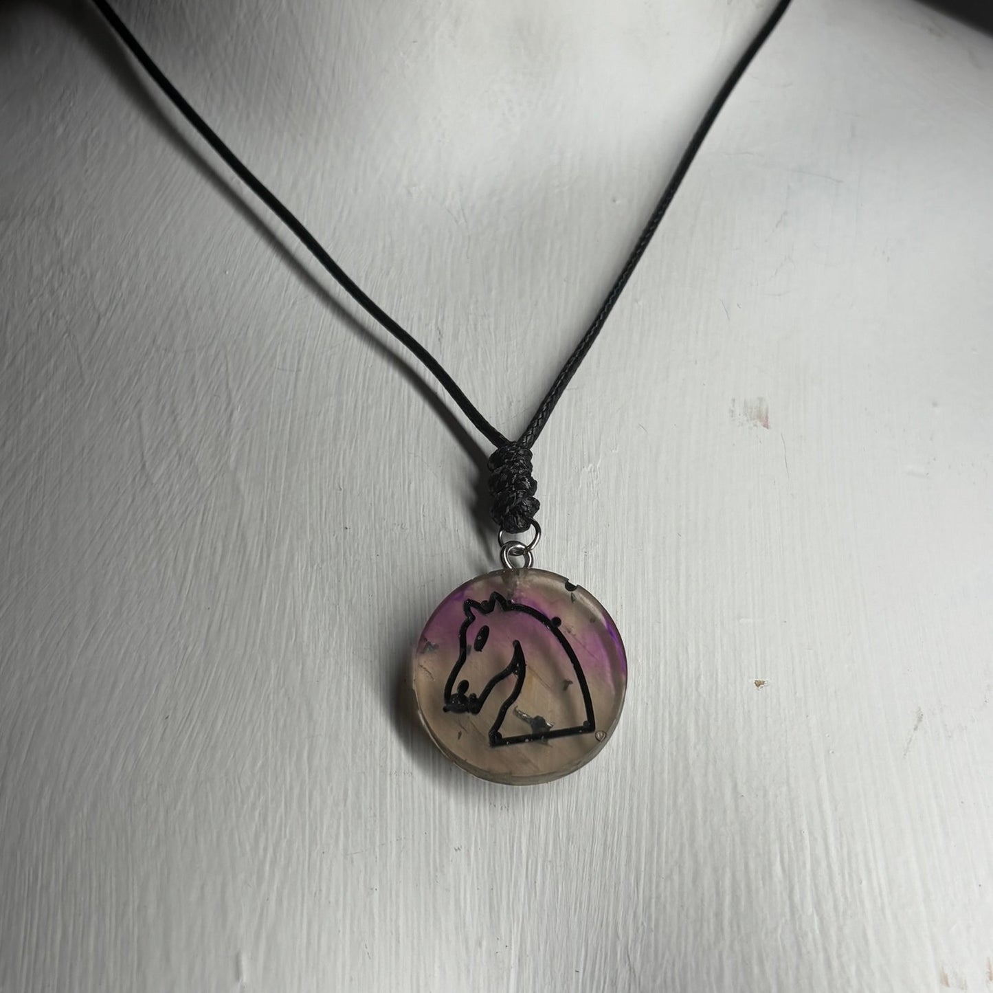 Cosmic Knight - Handmade Resin Chess Necklace