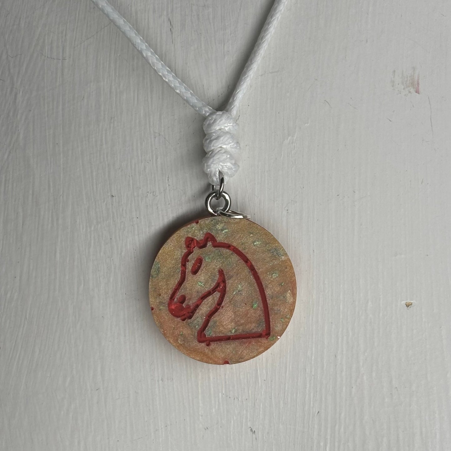 Vintage Knight - Handmade Resin Chess Necklace