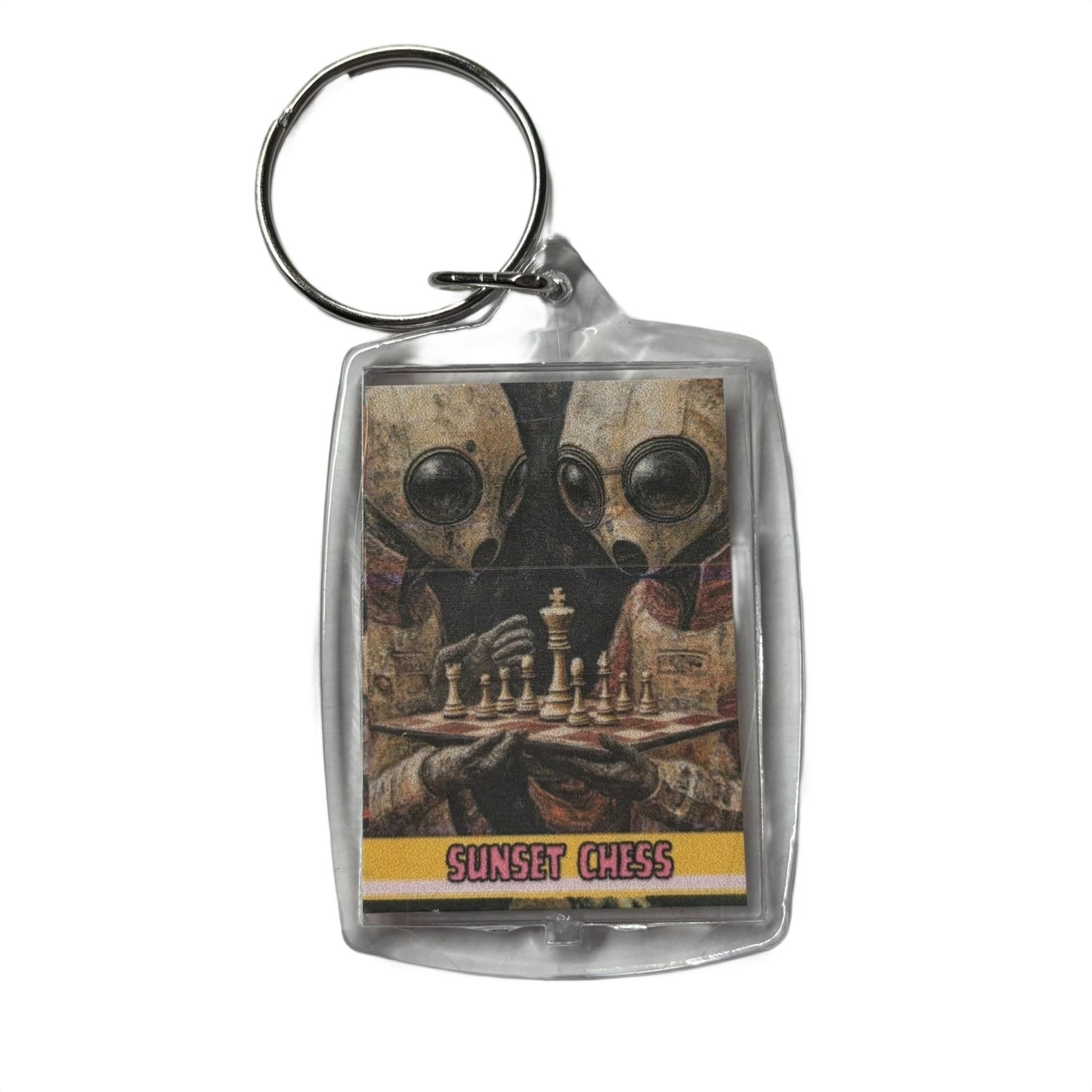 Space Aliens - Chess  Photo Keychain