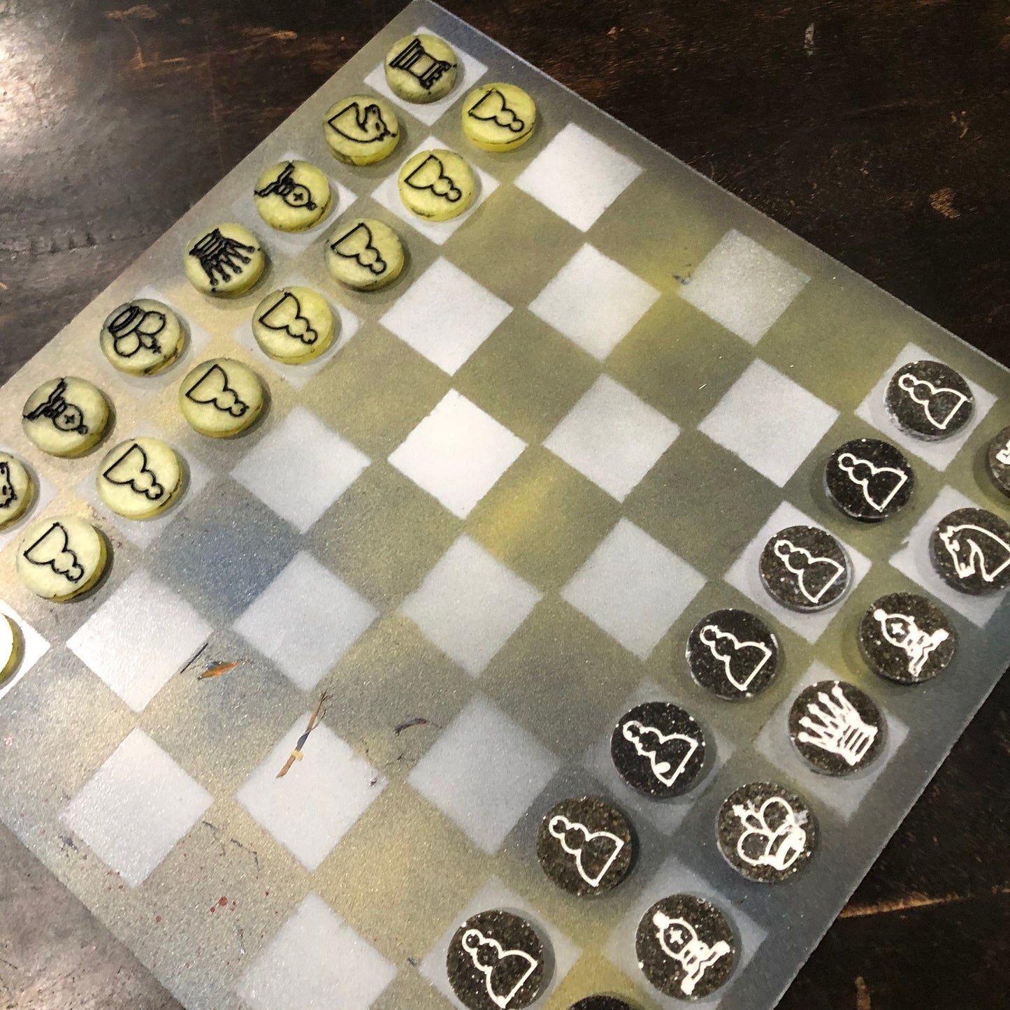 Metallic Green - Painted Chess Set